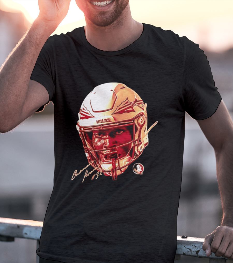Ousmane Kromah #32 Florida State Seminoles NCAA Football Helmet Noles Game Face T-Shirt