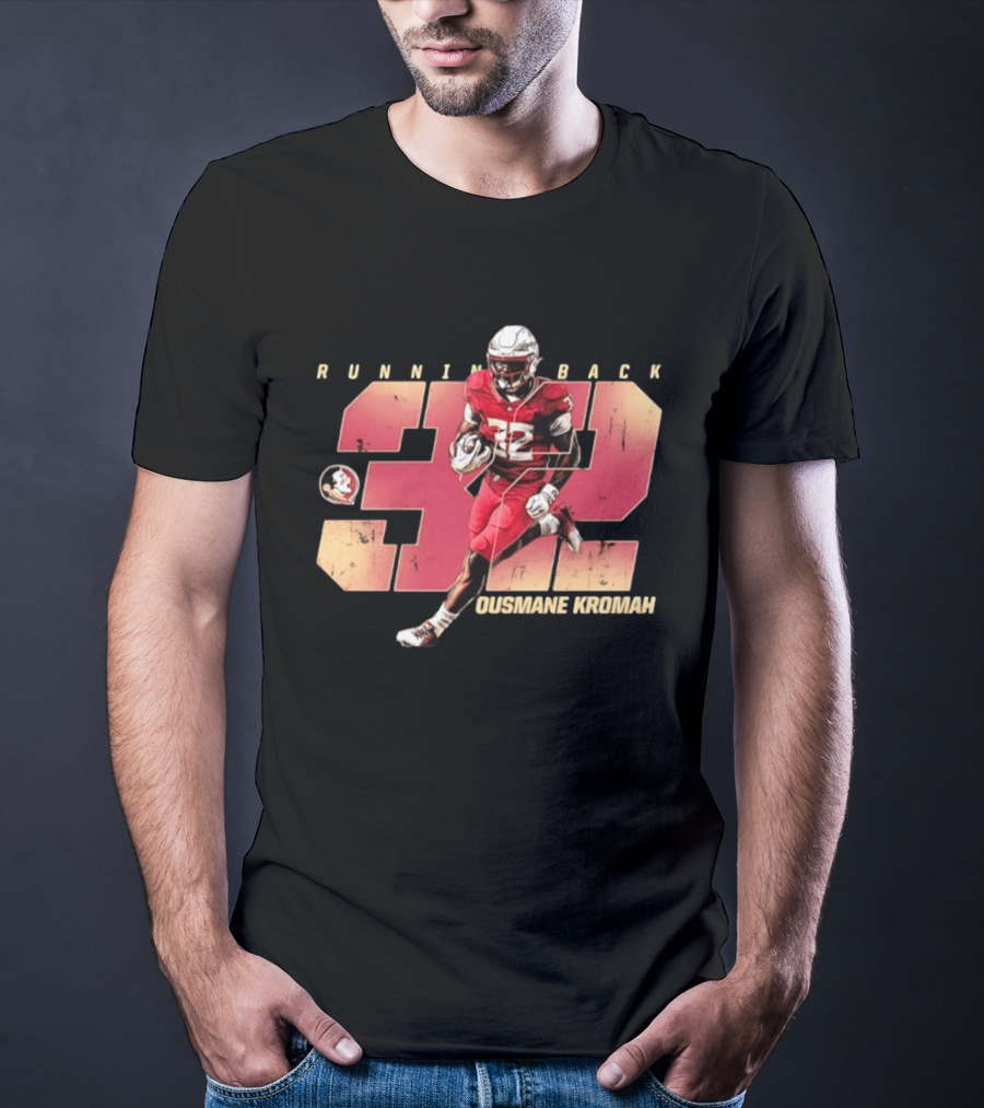 Florida State Seminoles Running Back Ousmane Kromah No 32 Football T-Shirt