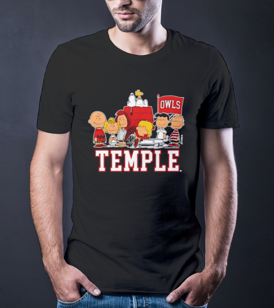 Peanuts Snoopy Temple Owls Football Lucy Charlie Brown Woodstock T-Shirt