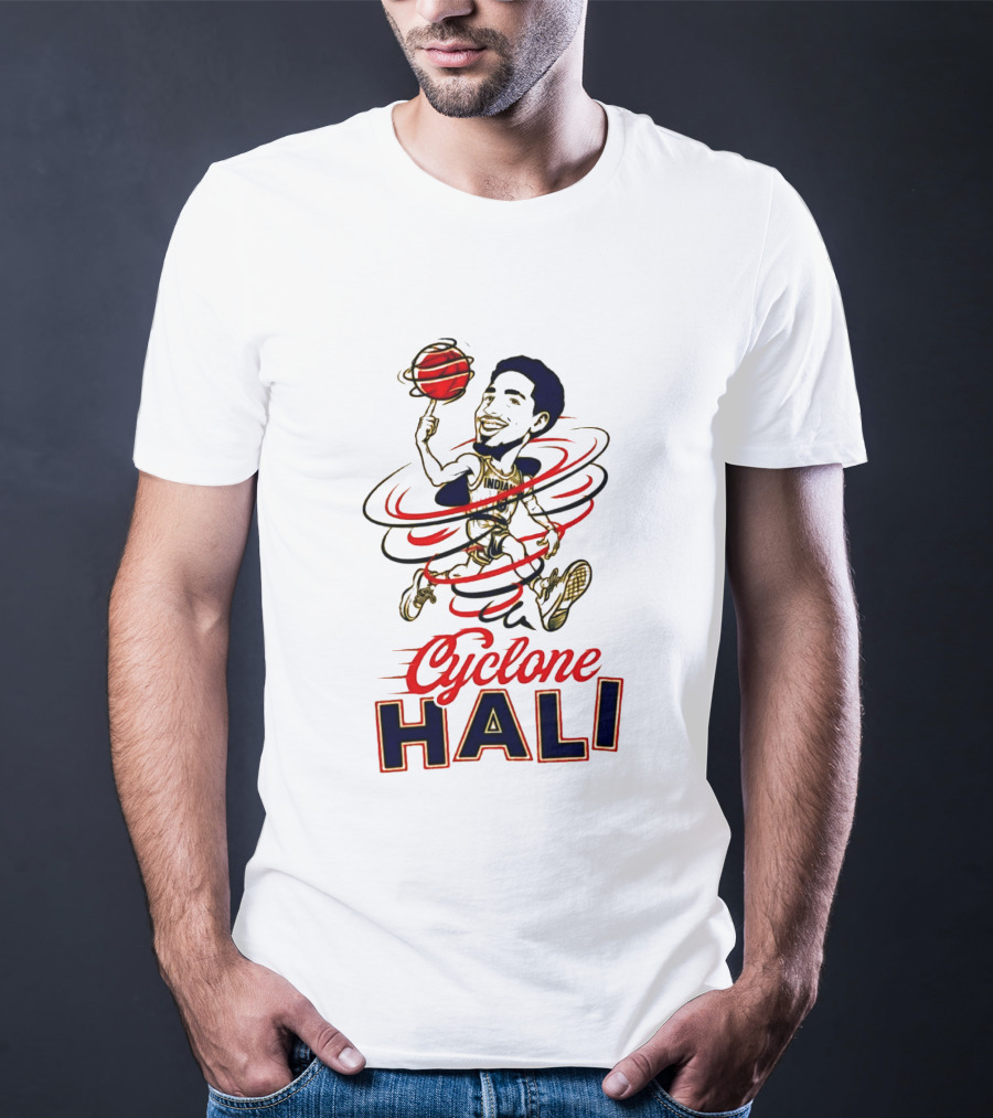2026 Cyclone Hali Basketball Illustration Red Gold T-Shirt