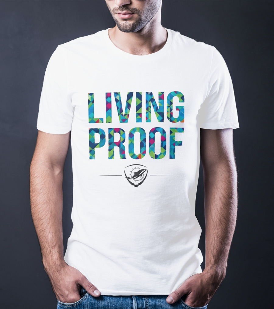 Dolphins Living Proof Crucial Catch Multicolor T-Shirt