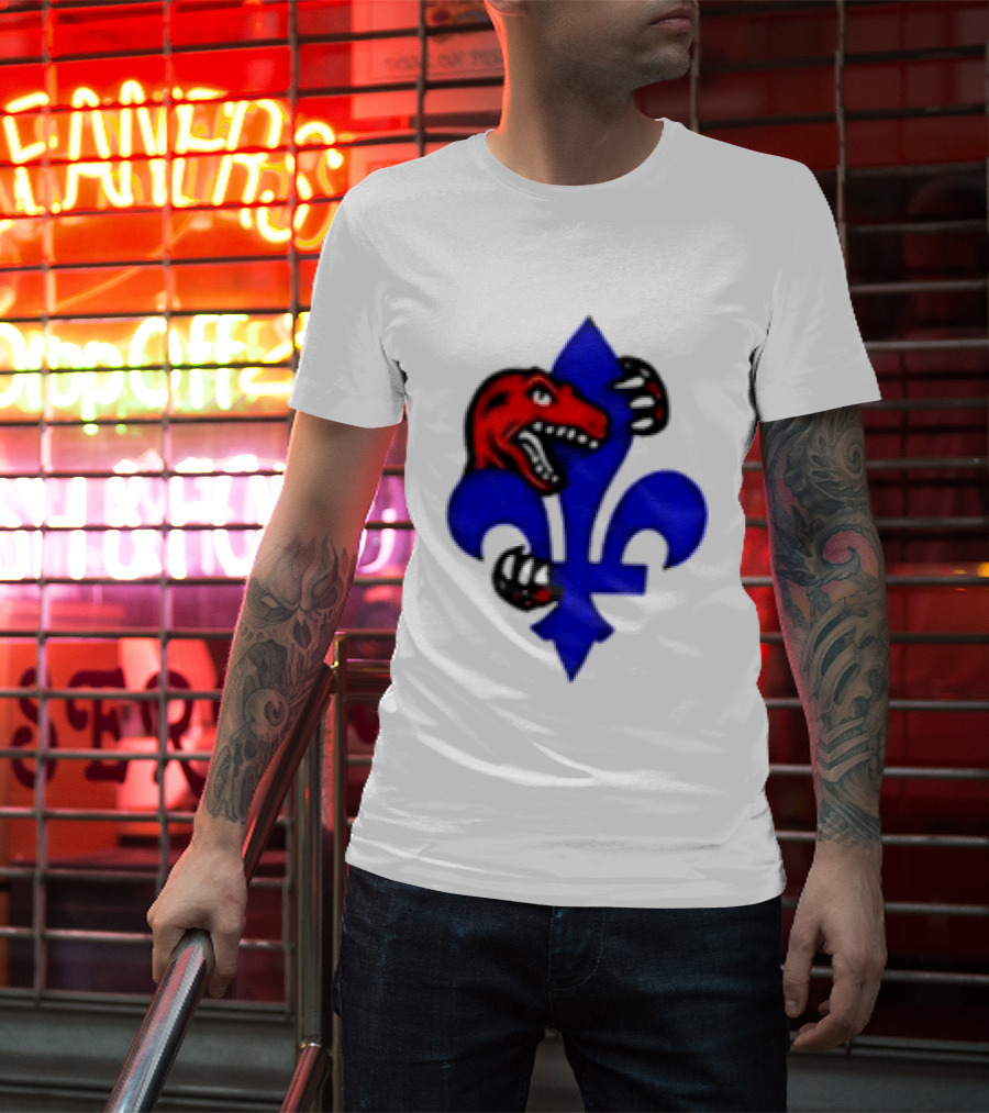 Toronto Raptors Vs Miami Heat Ville De Quebec 2026 Two Sided Fleur De Lis Raptors Claw T-Shirt