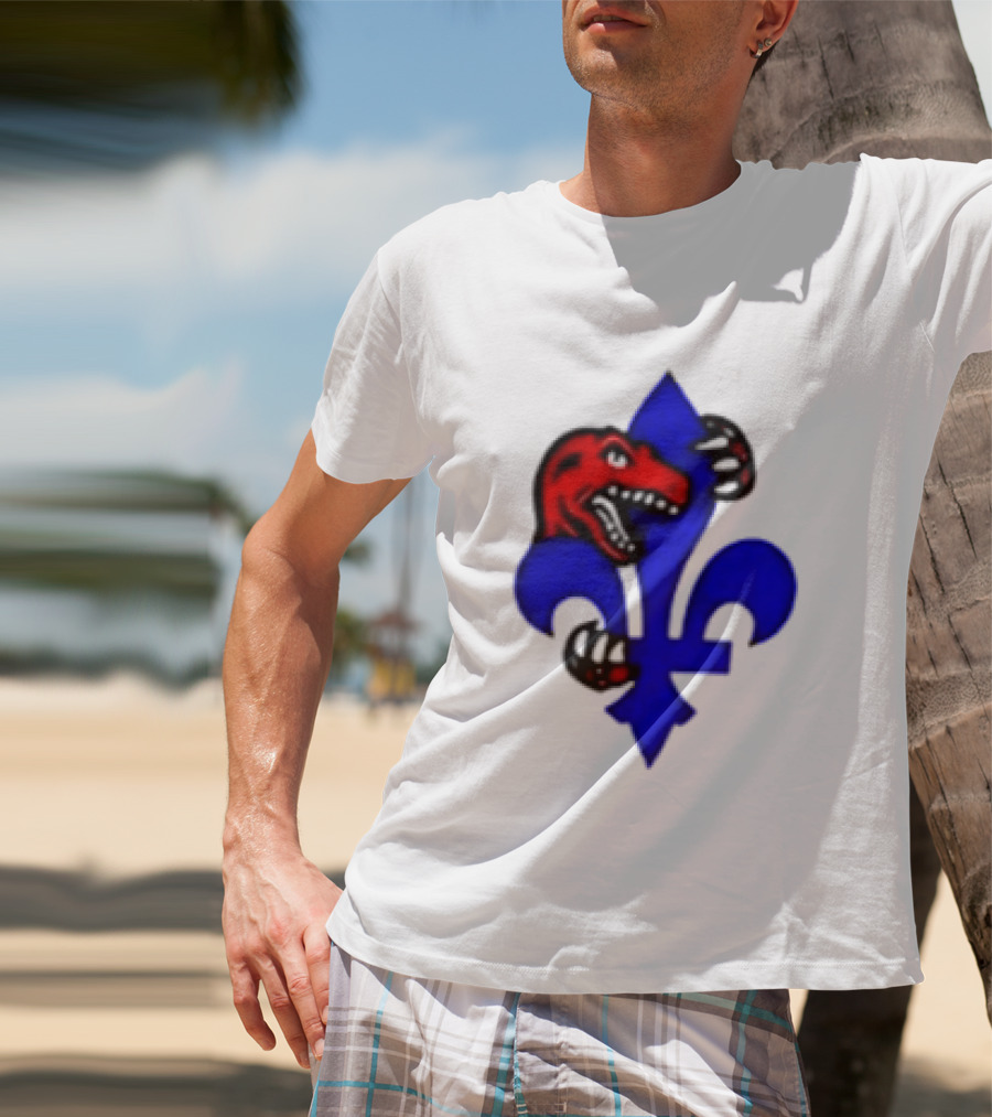 Toronto Raptors Vs Miami Heat Ville De Quebec 2026 Two Sided Fleur De Lis Raptors Claw T-Shirt