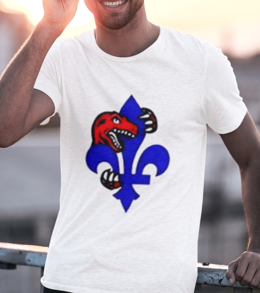Toronto Raptors Vs Miami Heat Ville De Quebec 2026 Two Sided Fleur De Lis Raptors Claw T-Shirt