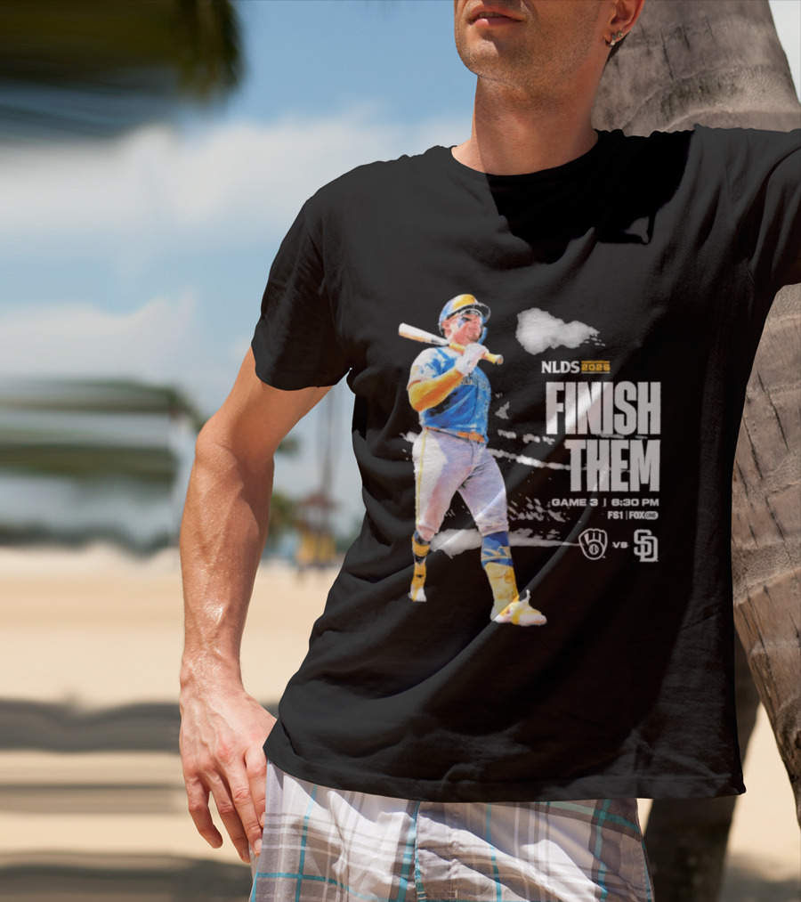 NLDS 2026 Finish Them Game 5 Brewers Vs Padres Playoff Showdown T-Shirt