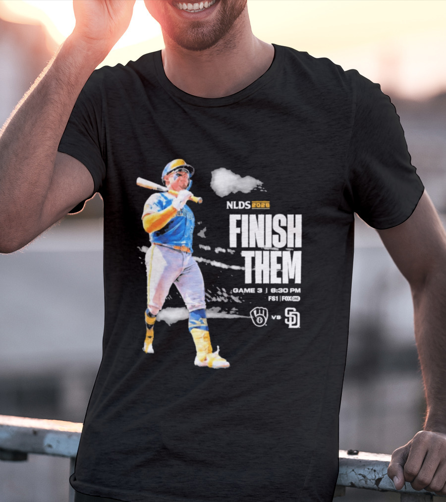 NLDS 2026 Finish Them Game 5 Brewers Vs Padres Playoff Showdown T-Shirt