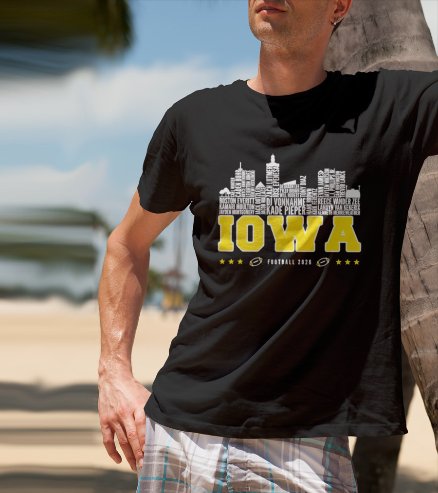 Iowa Football 2020 Skyline Stars Football T-Shirt