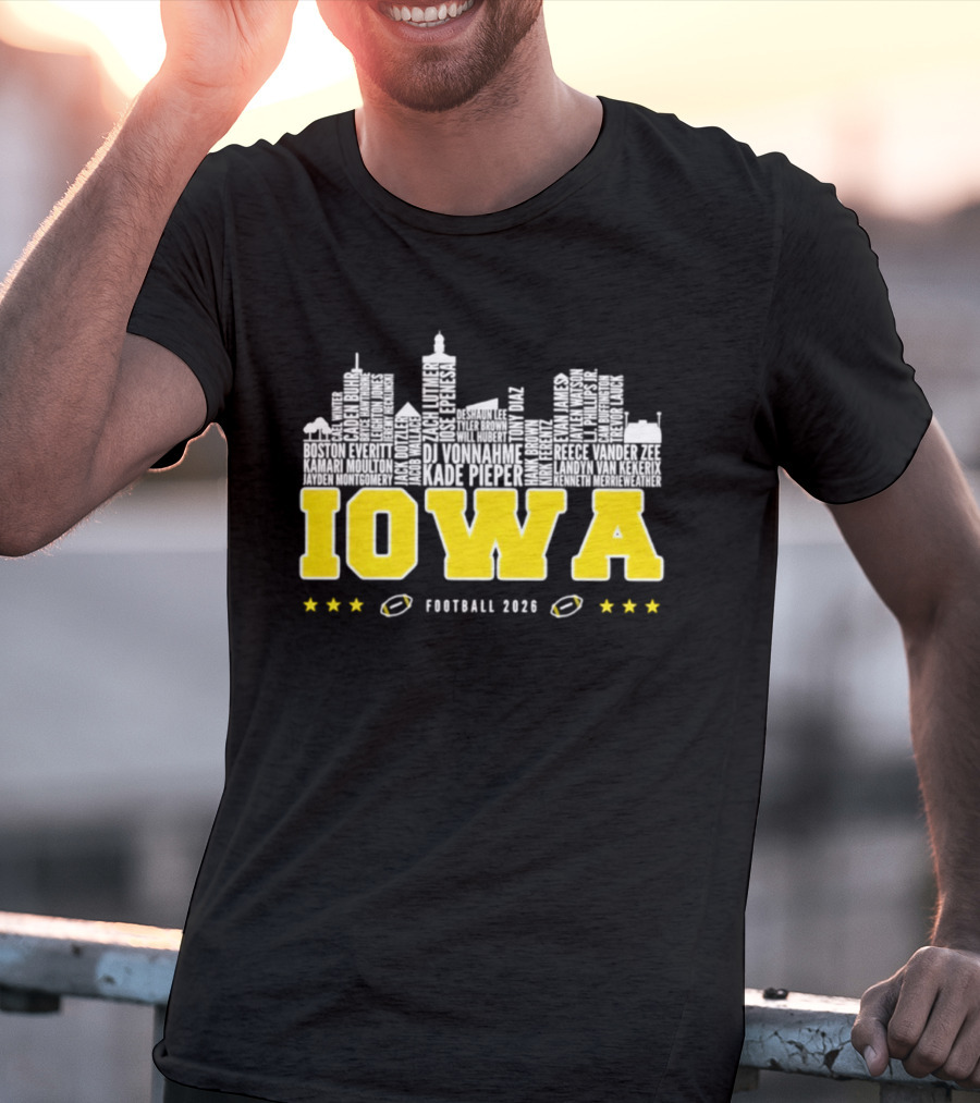 Iowa Football 2020 Skyline Stars Football T-Shirt