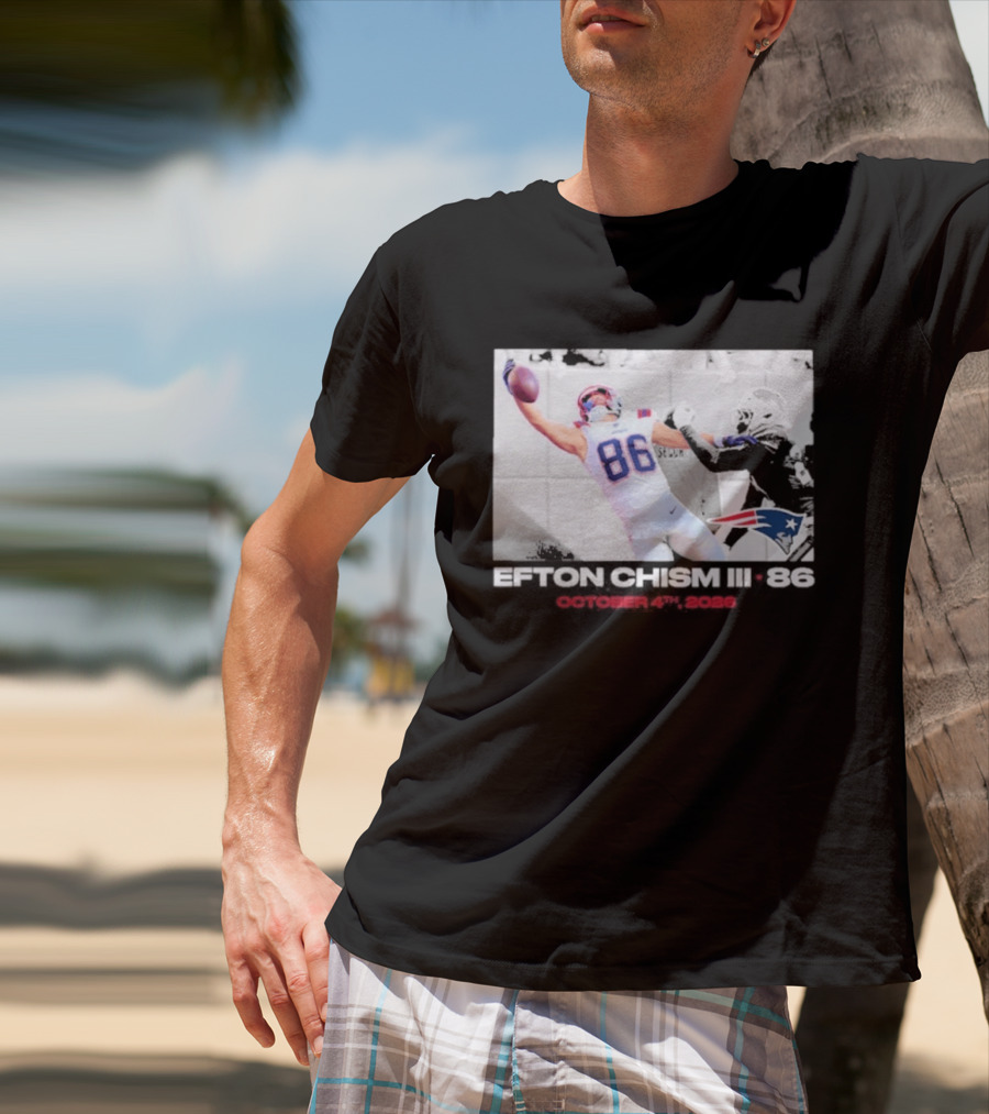Efton Chism III New England Patriots Week 4 Black Flash Football Highlight T-Shirt