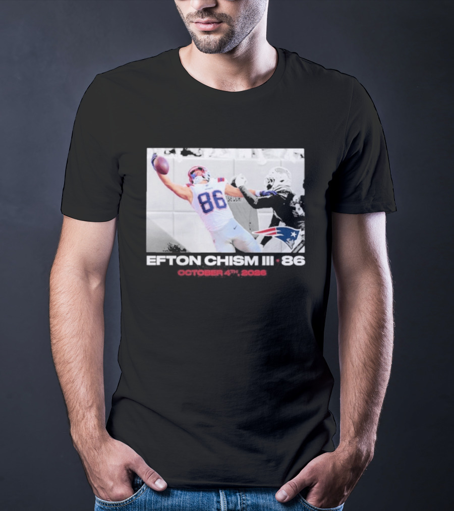 Efton Chism III New England Patriots Week 4 Black Flash Football Highlight T-Shirt