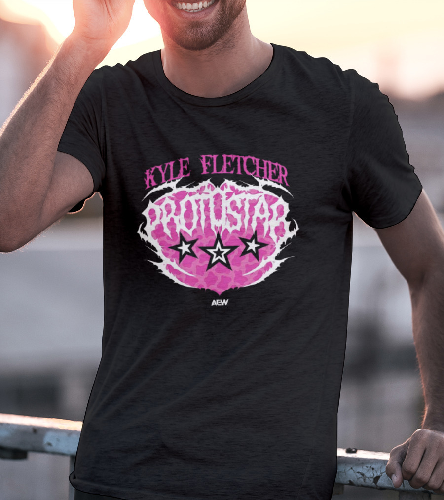 Kyle Fletcher Protostar AEW 2026 Three Stars Retro Pink T-Shirt