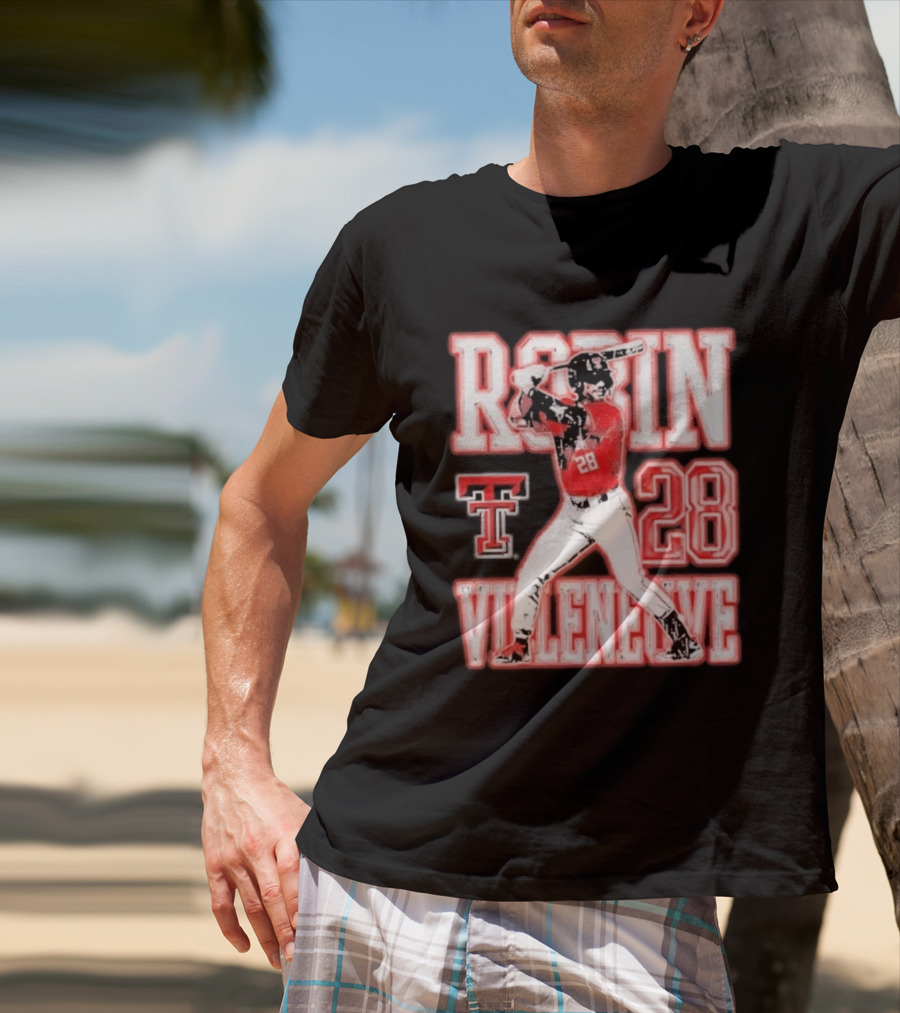 Robin Villeneuve Texas Tech Red Raiders 28 Baseball NCAA Swing T-Shirt