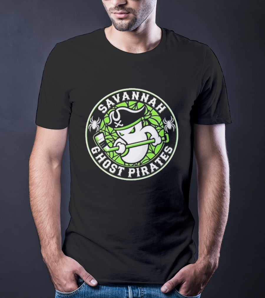 Savannah Ghost Pirates Hockey ECHL Team Green T-Shirt