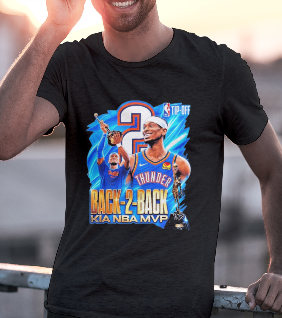 Kia NBA MVP Thunder Back 2 Back Shai Gilgeous Alexander 2026 T-Shirt