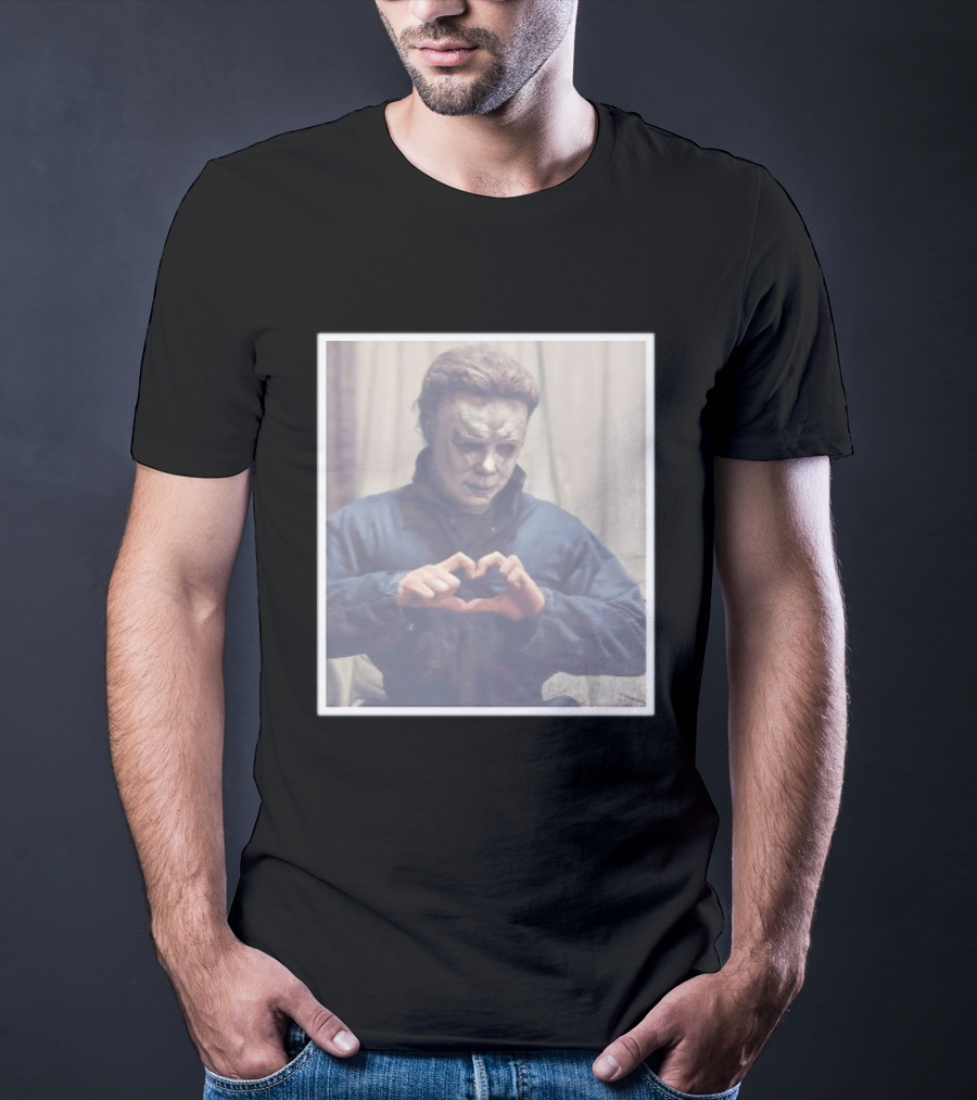 Michael Myers Heart Hands Halloween Horror Iconic Mask T-Shirt