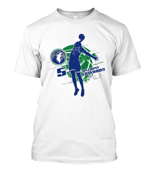Minnesota Timberwolves Anthony Edwards 5 Basketball Jump 2026 T-Shirt