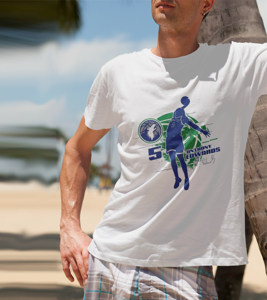 Minnesota Timberwolves Anthony Edwards 5 Basketball Jump 2026 T-Shirt