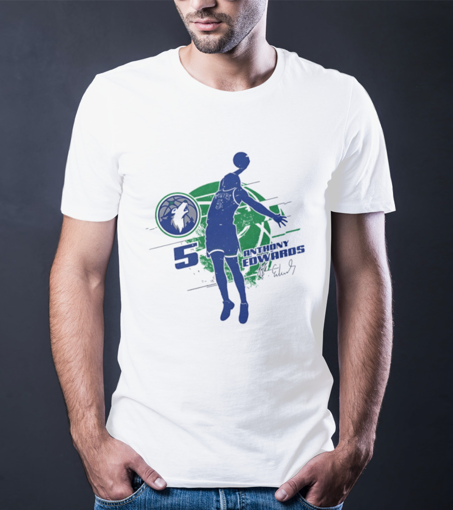 Minnesota Timberwolves Anthony Edwards 5 Basketball Jump 2026 T-Shirt