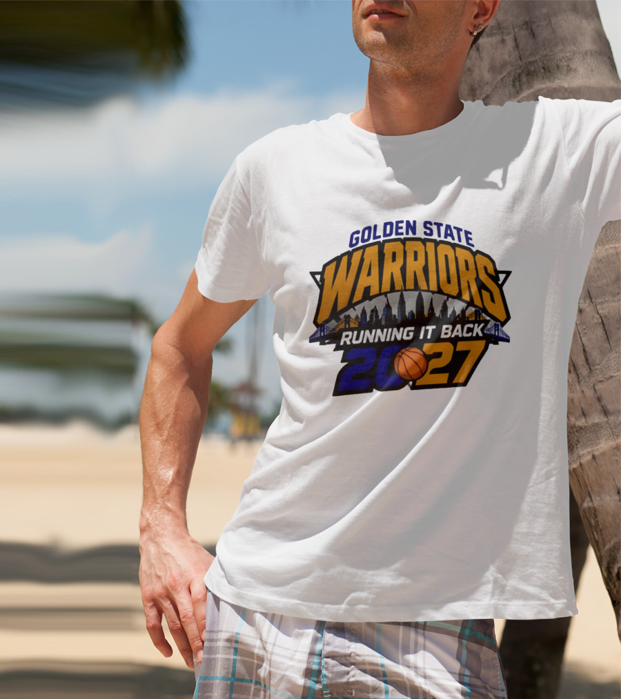 Golden State Warriors Running It Back 2027 Skyline NBA Basketball T-Shirt