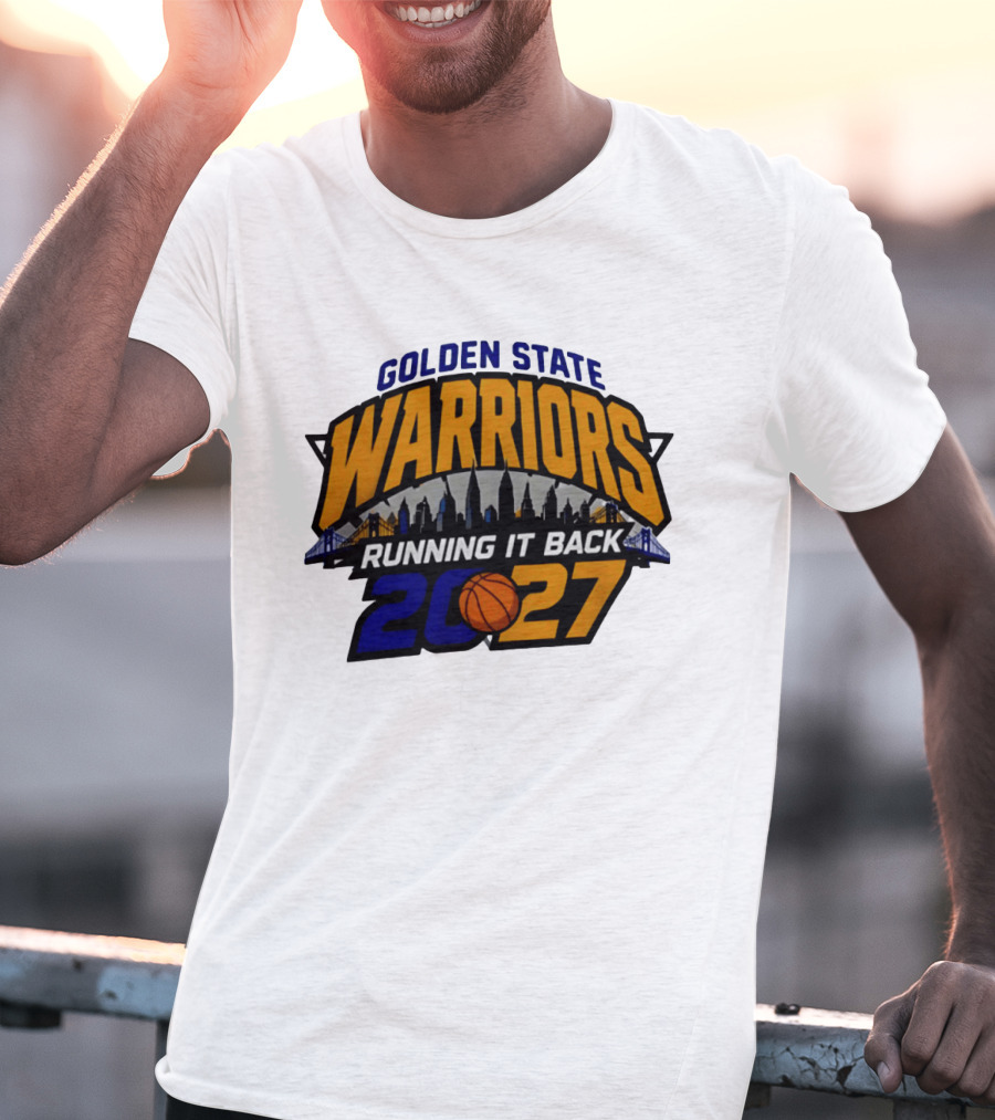 Golden State Warriors Running It Back 2027 Skyline NBA Basketball T-Shirt