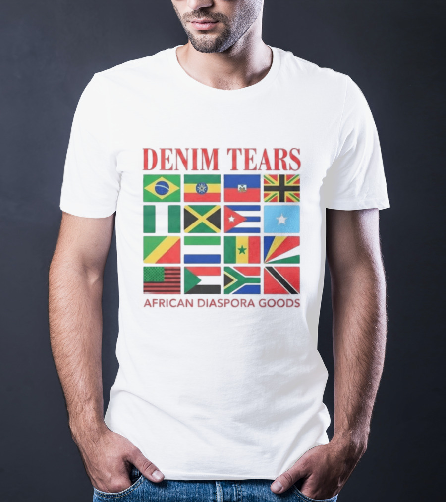 Denim Tears African Diaspora Goods Flags Brazil Jamaica Trinidad Haiti Somalia T-Shirt
