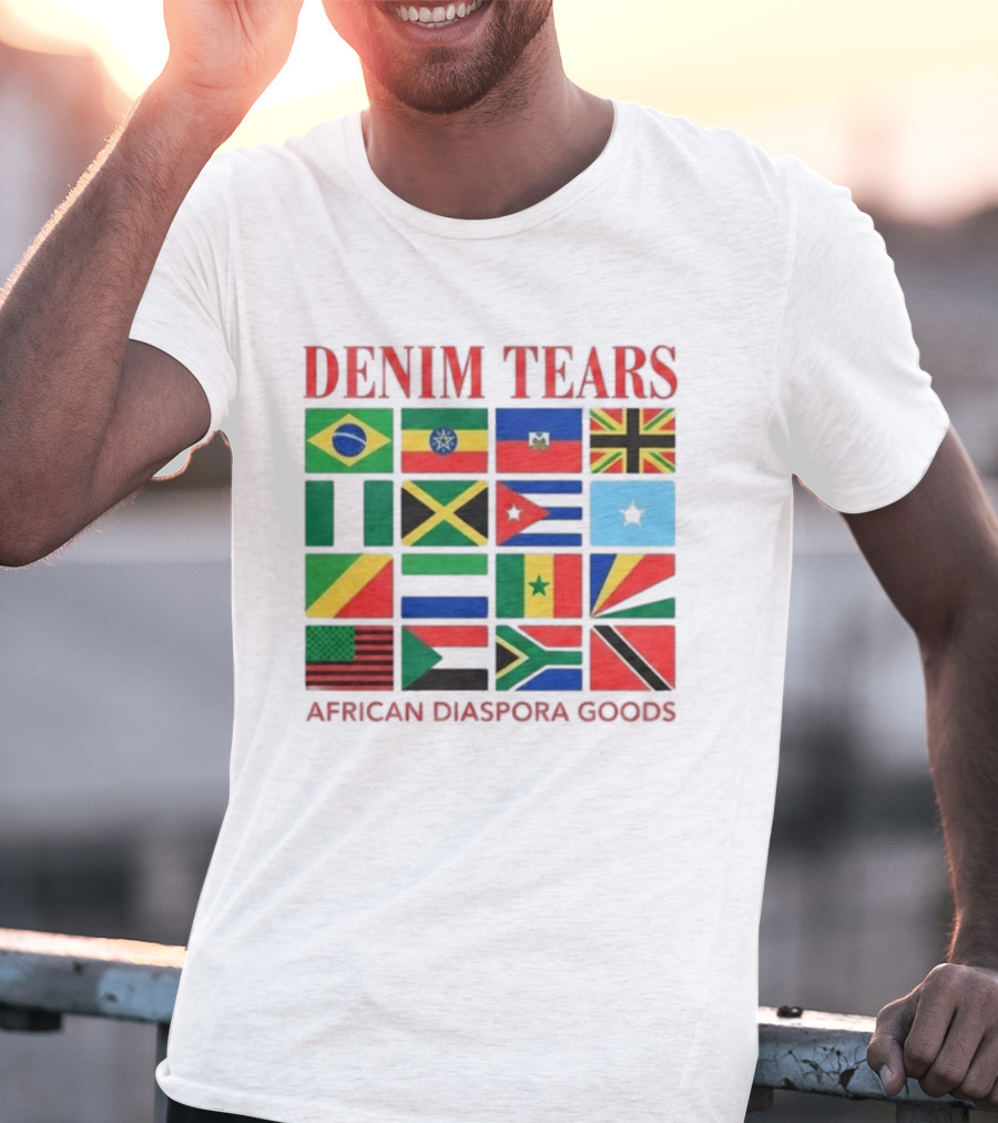 Denim Tears African Diaspora Goods Flags Brazil Jamaica Trinidad Haiti Somalia T-Shirt