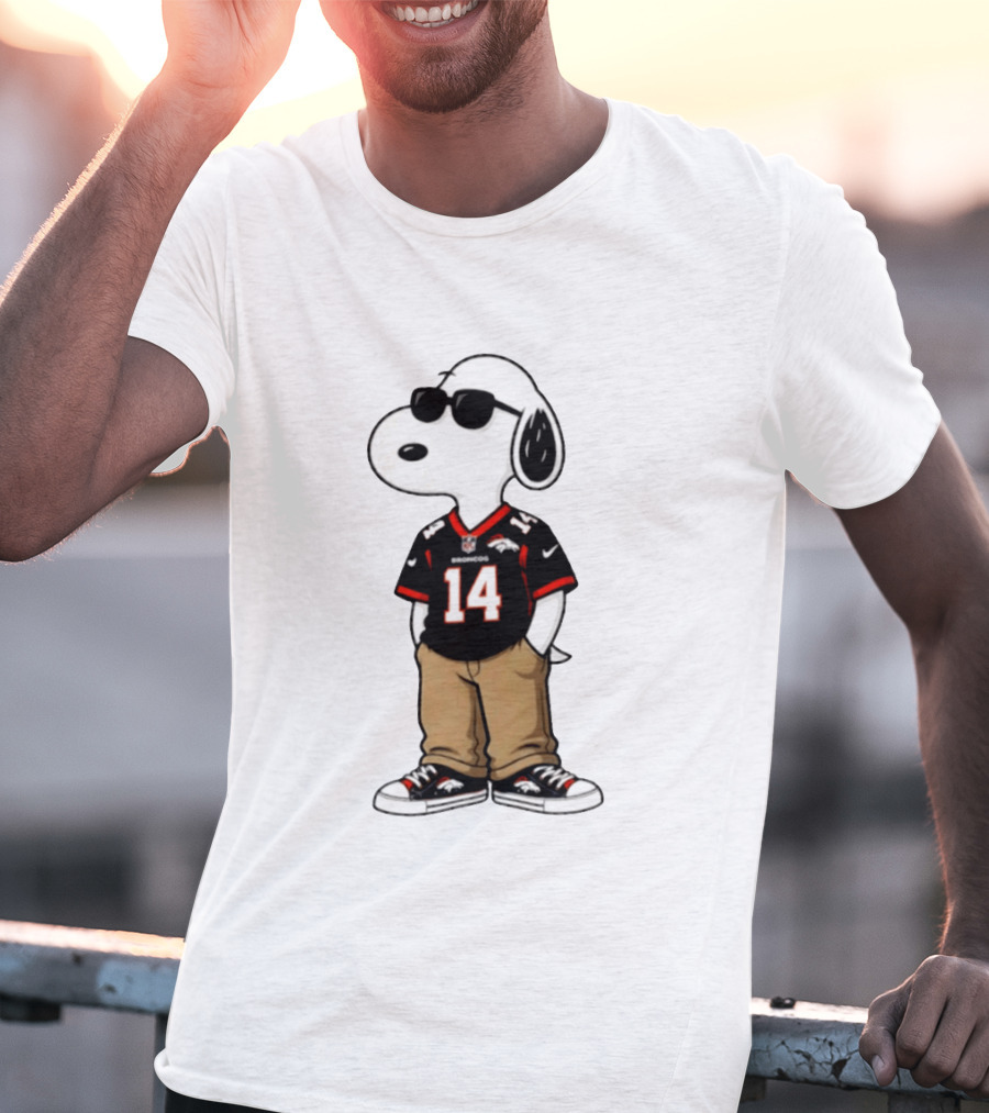 Denver Broncos Snoopy 2026 Football Wearing Sunglasses T-Shirt