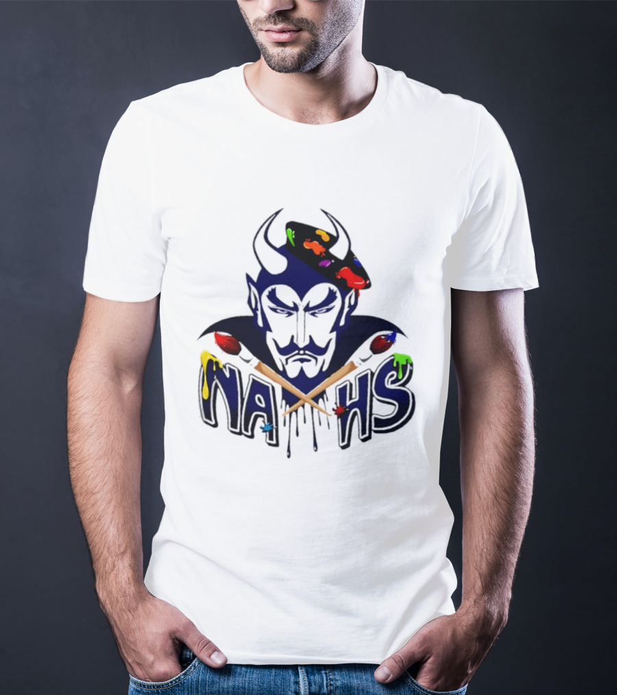 NAHS Artist Blue Devil Paintbrush Palette T-Shirt