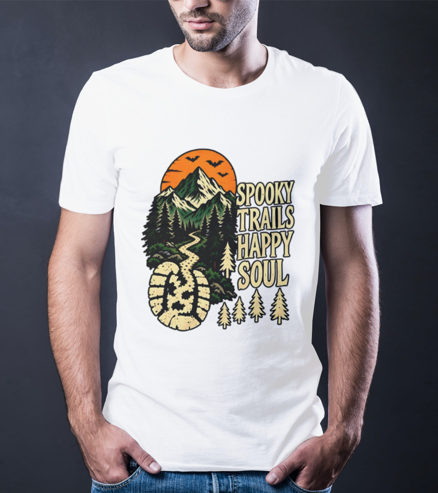 Spooky Trails Happy Soul Mountain Halloween Hiking Adventure T-Shirt