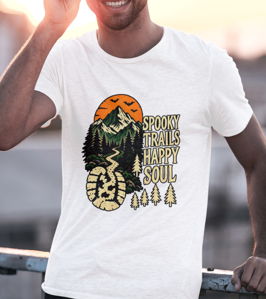 Spooky Trails Happy Soul Mountain Halloween Hiking Adventure T-Shirt