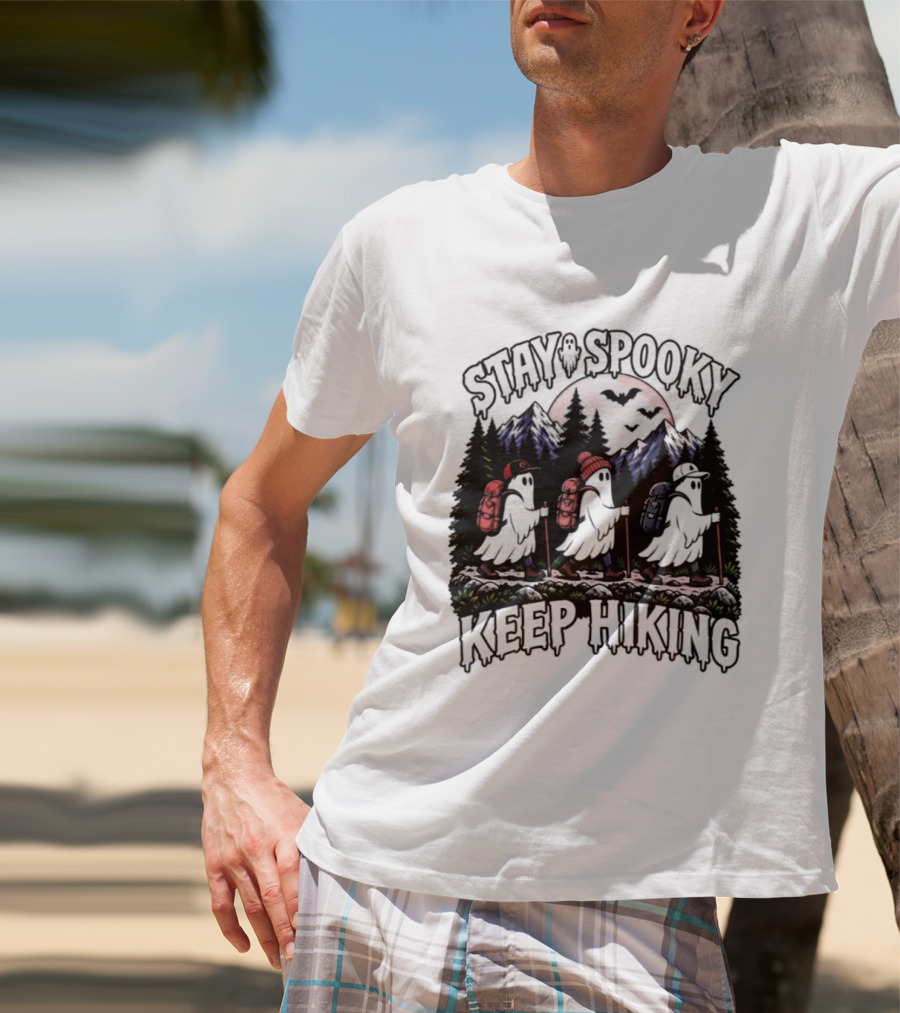 Stay Spooky Hiking Ghosts Halloween Adventure T-Shirt