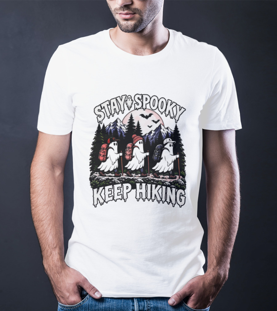 Stay Spooky Hiking Ghosts Halloween Adventure T-Shirt