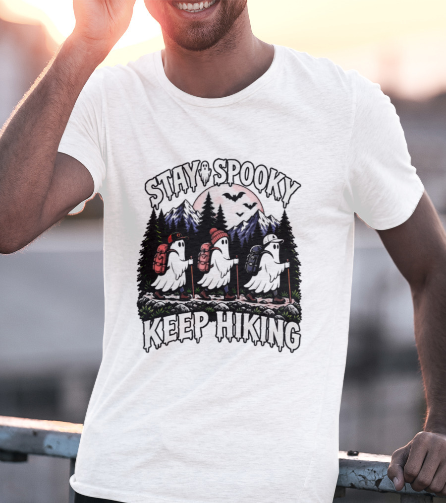 Stay Spooky Hiking Ghosts Halloween Adventure T-Shirt