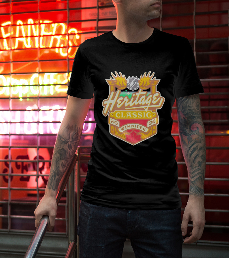 NHL Heritage Classic 2026 Winnipeg Moose Logo Maple Leaf T-Shirt