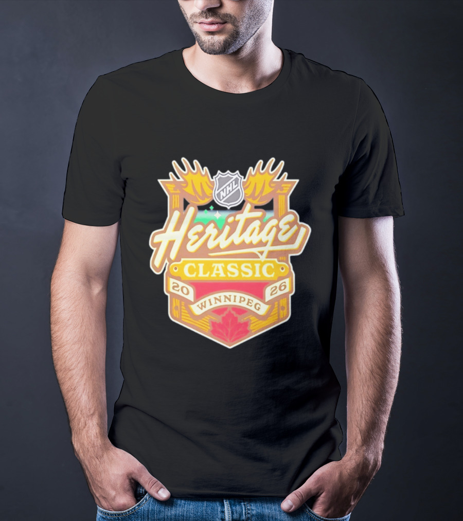 NHL Heritage Classic 2026 Winnipeg Moose Logo Maple Leaf T-Shirt