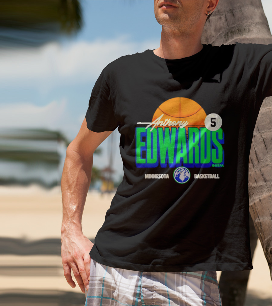 Anthony Edwards 5 Minnesota Basketball Timberwolves Player T-Shirt