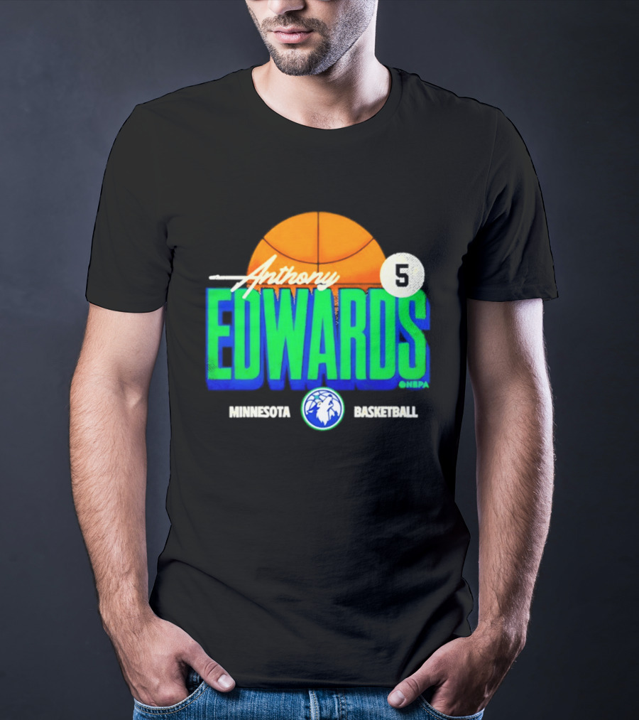 Anthony Edwards 5 Minnesota Basketball Timberwolves Player T-Shirt