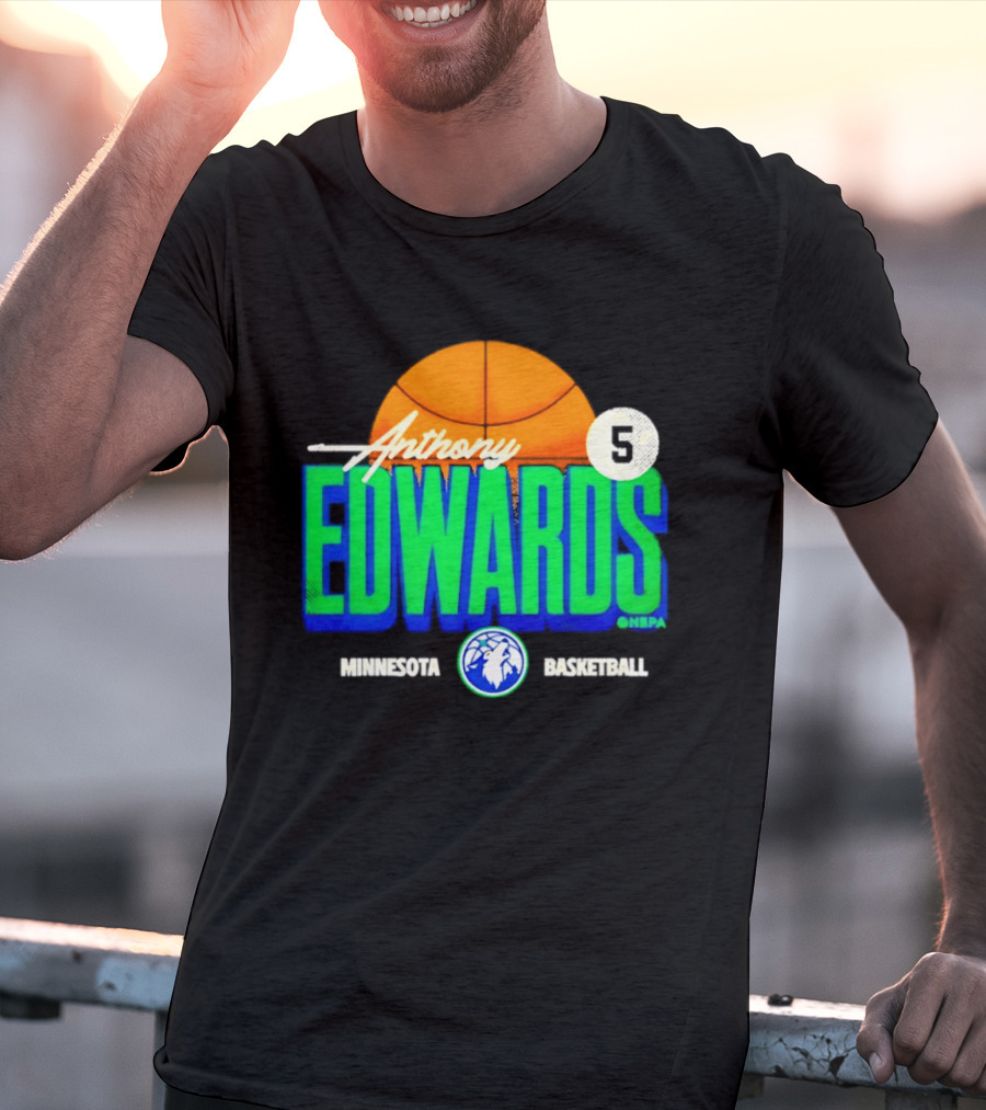 Anthony Edwards 5 Minnesota Basketball Timberwolves Player T-Shirt