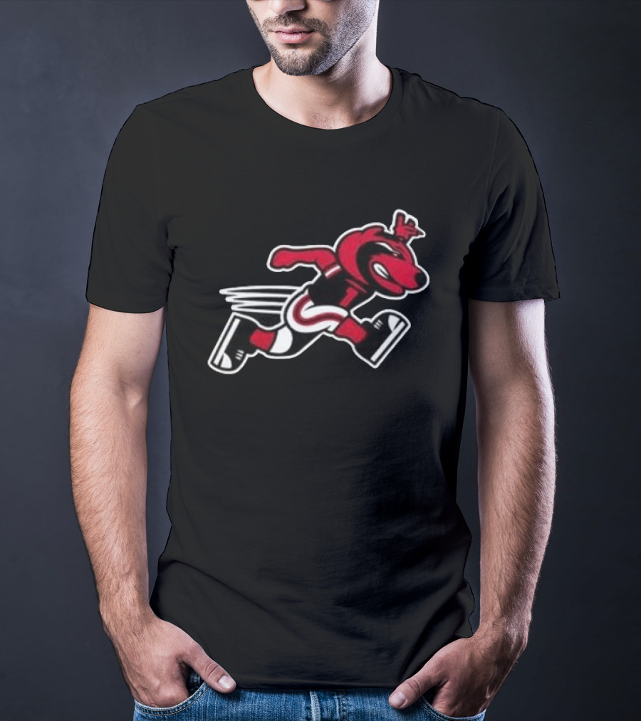 Arkansas State Red Wolves Running Mascot 2026 Black Fan Gear T-Shirt
