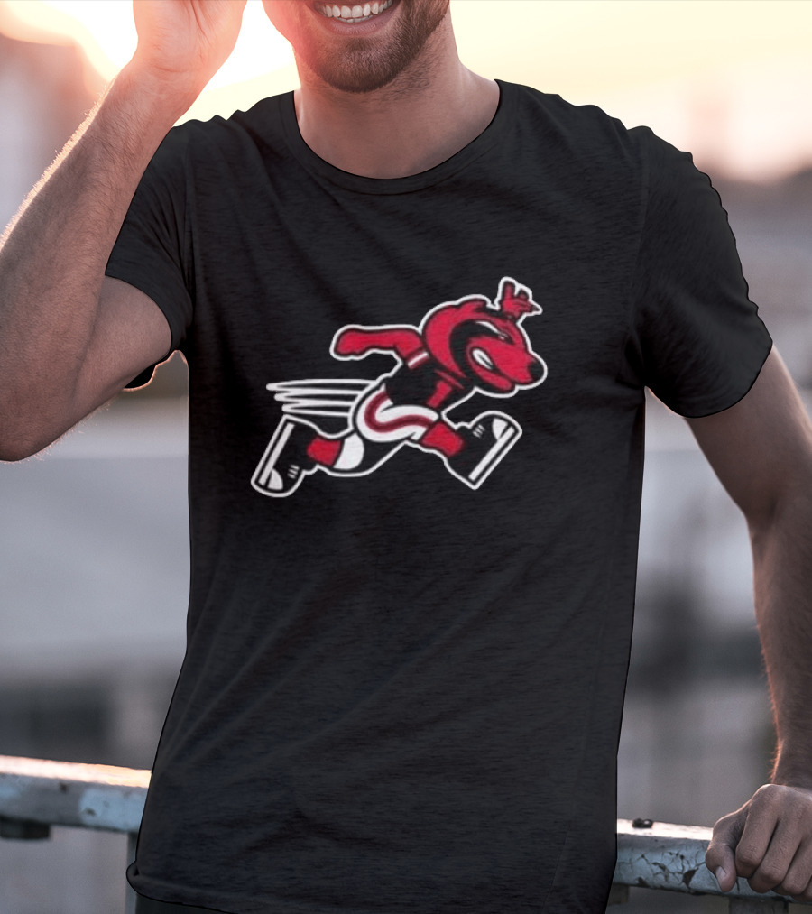 Arkansas State Red Wolves Running Mascot 2026 Black Fan Gear T-Shirt