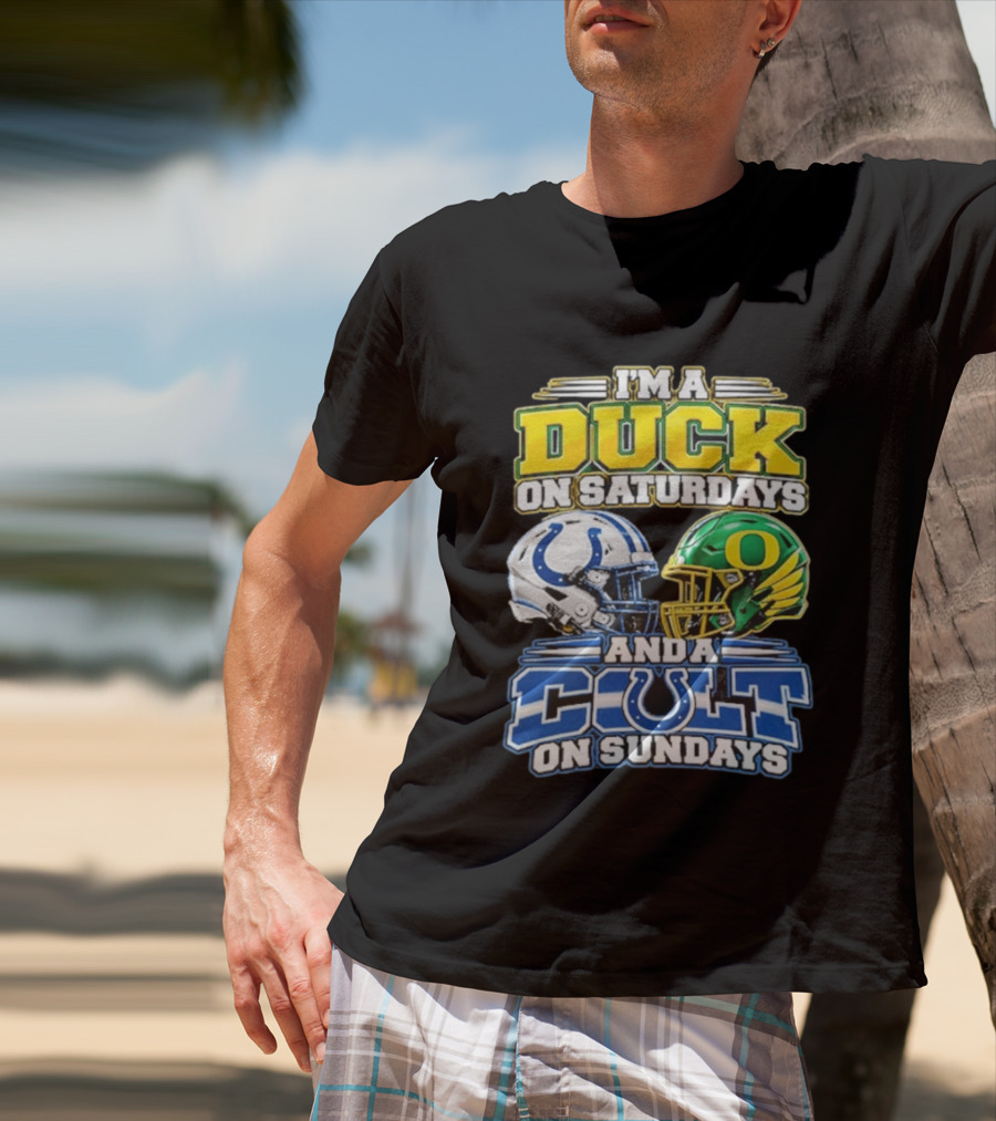 I'm A Duck On Saturdays And A Colt On Sundays Helmet Clash T-Shirt
