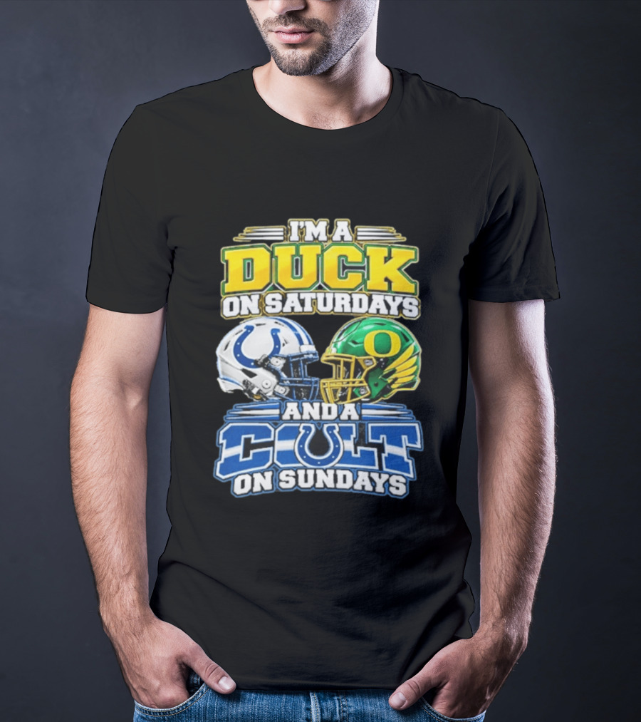 I'm A Duck On Saturdays And A Colt On Sundays Helmet Clash T-Shirt