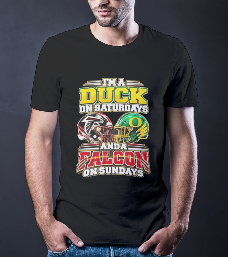 I'm A Duck On Saturdays And A Falcon On Sundays Football Helmets T-Shirt