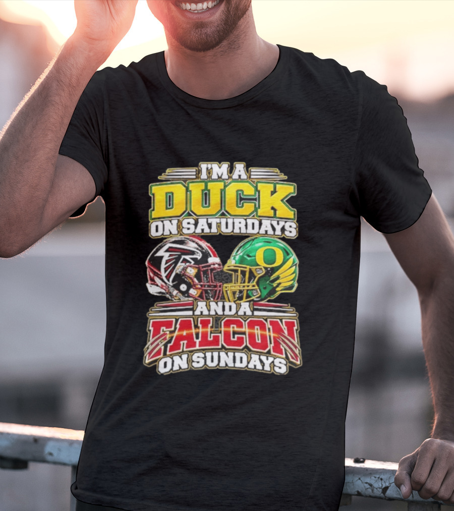 I'm A Duck On Saturdays And A Falcon On Sundays Football Helmets T-Shirt