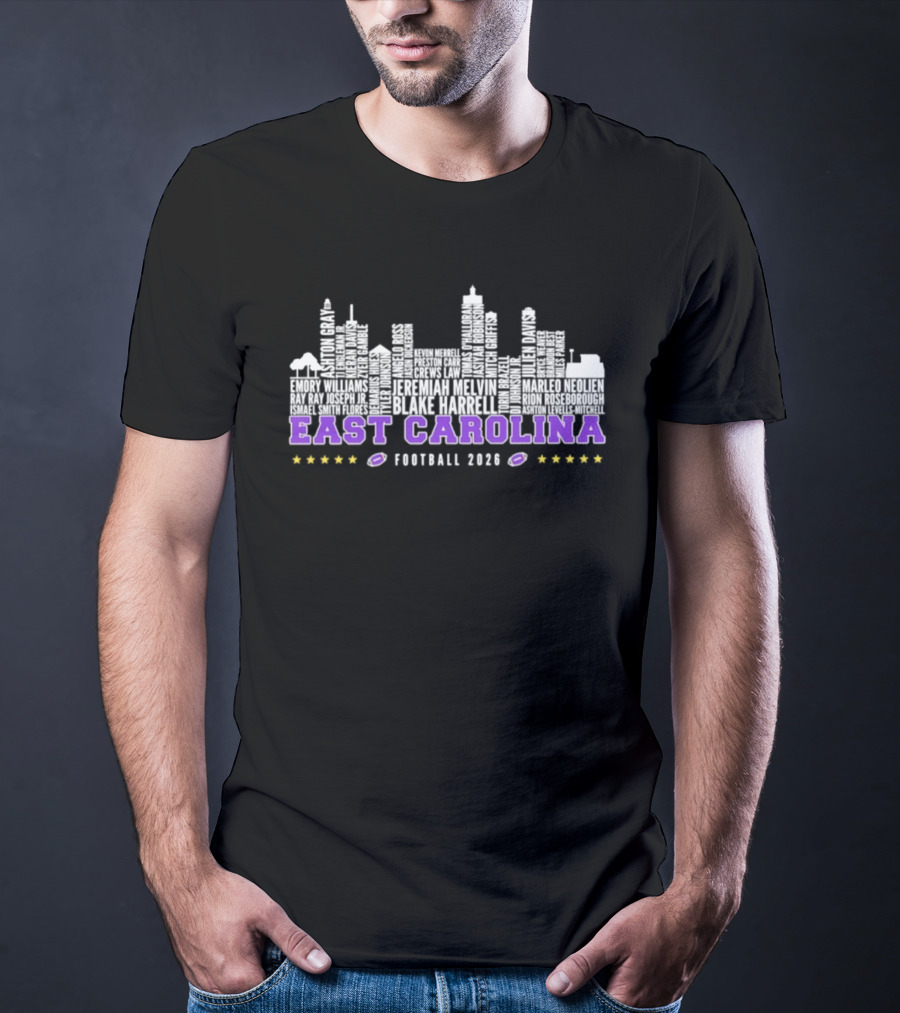 East Carolina Football 2026 City Skyline Stars T-Shirt