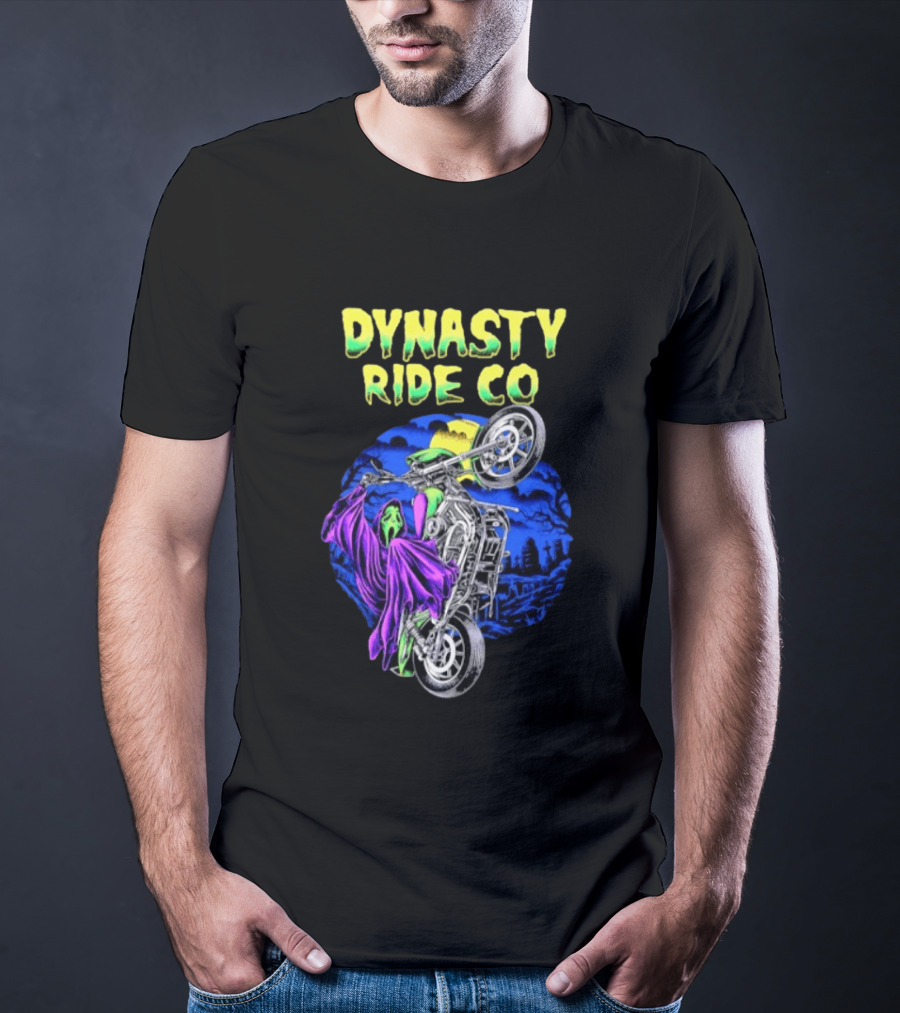 Dynasty Ride Co Ghostface 2026 Halloween Motorcycle Adventure T-Shirt