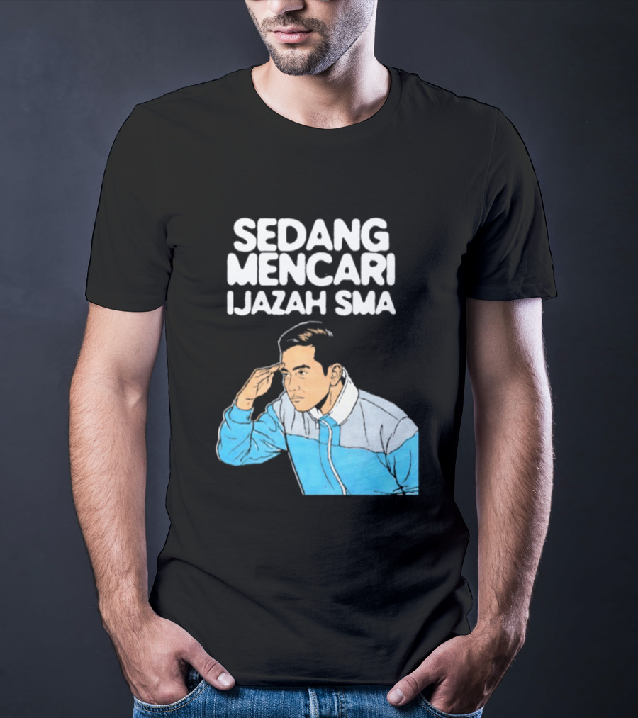 Sedang Mencari Ijazah SMA Man In Blue Jacket Visual T-Shirt