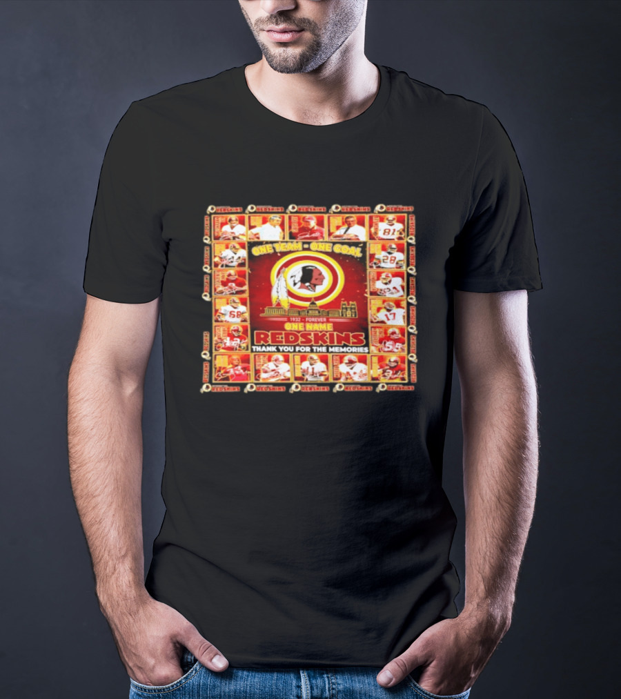 One Team One Goal 1932 Forever One Name Redskins Thank You For The Memories T-Shirt