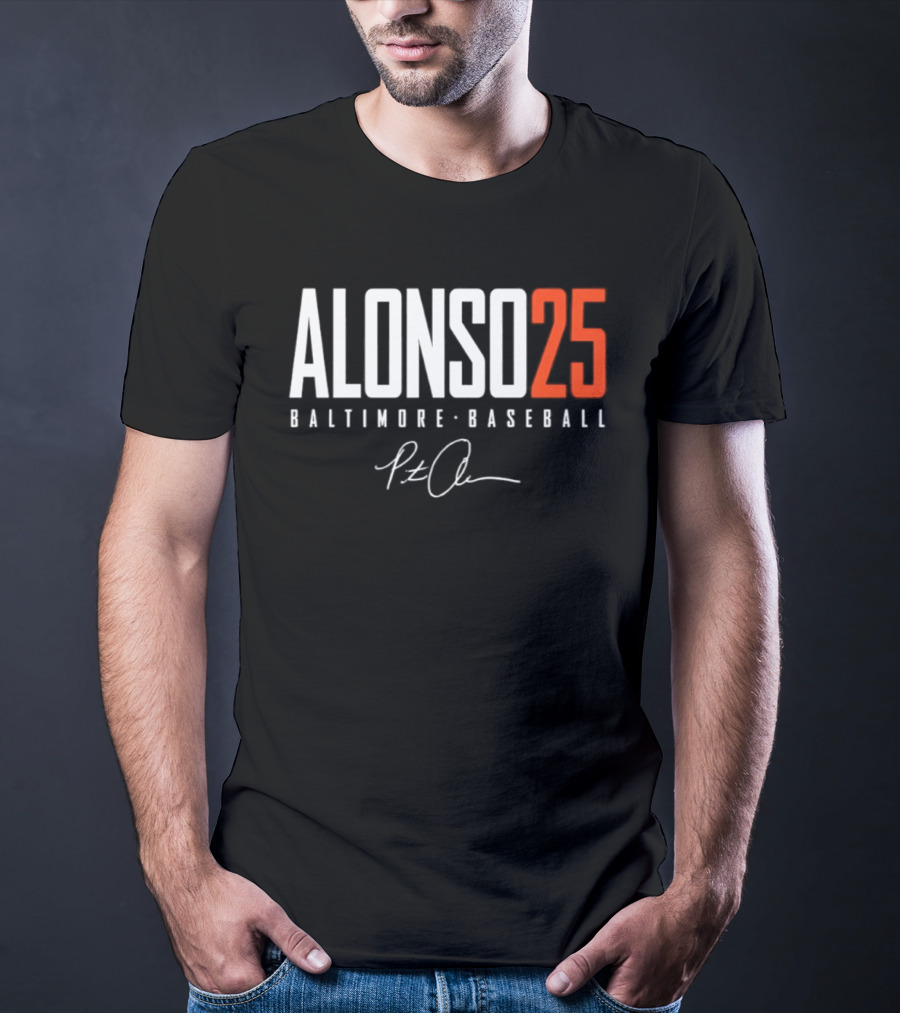 Pete Alonso 25 Baltimore Baseball Signature T-Shirt