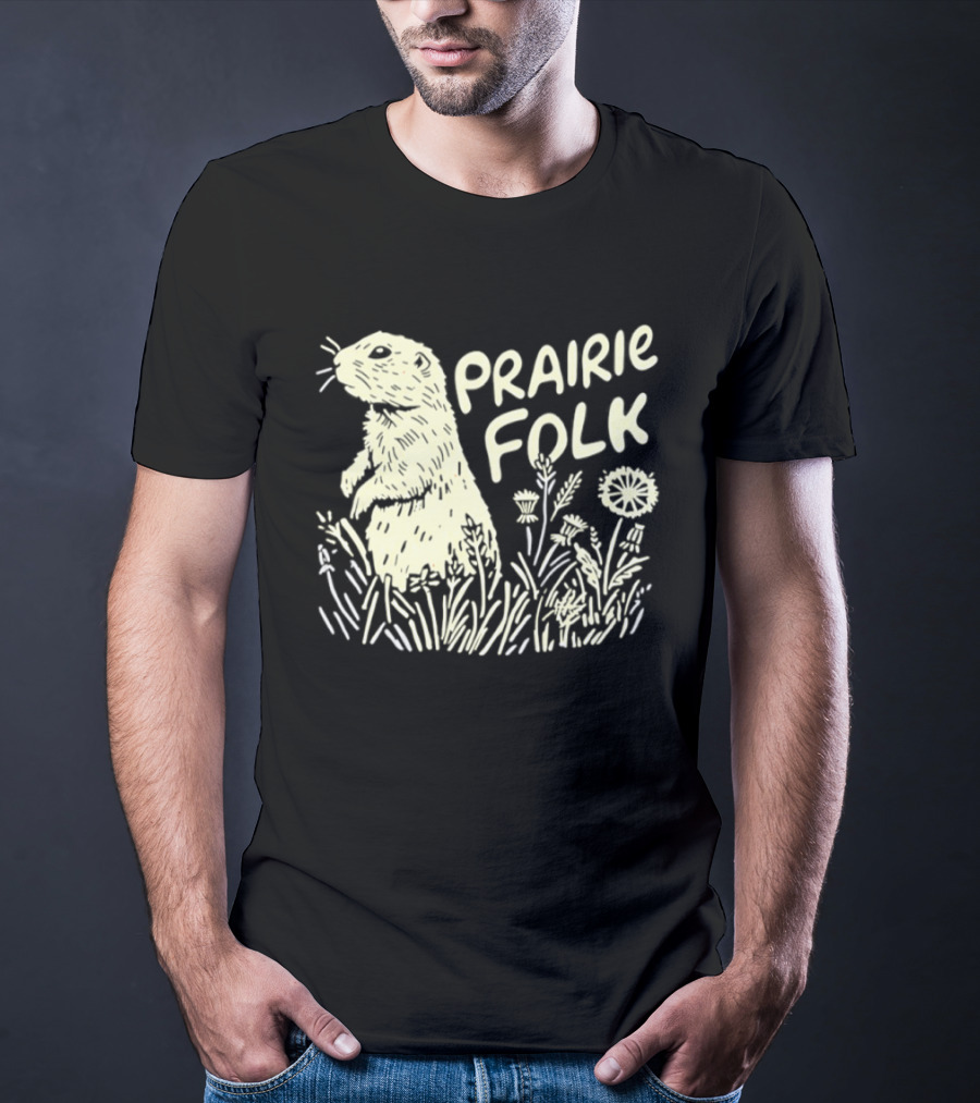 Prairie Folk Groundhog Meadow Wildlife Nature T-Shirt
